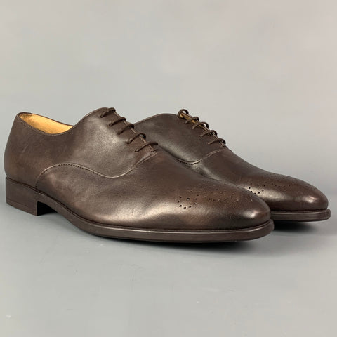 PS by PAUL SMITH Taille 9 Chaussures à lacets en cuir perforé marron