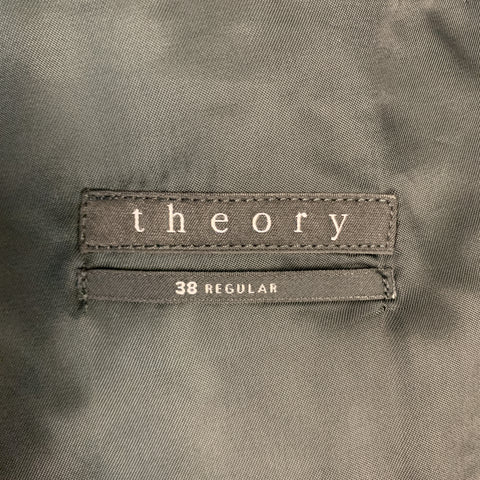THEORY Wellar Size 38 Regular Grid Navy Wool Sport Coat