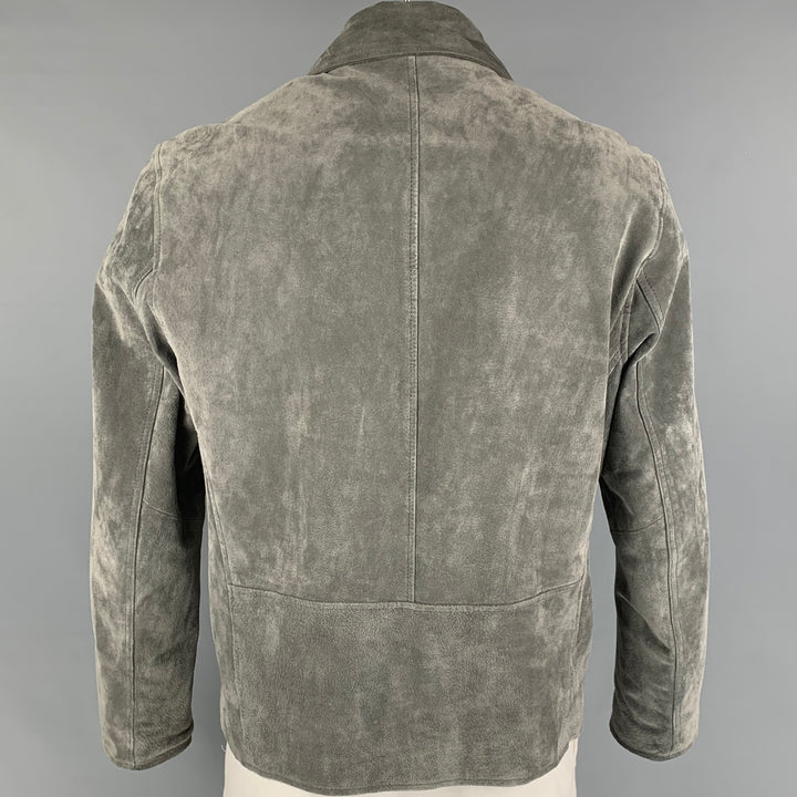 NOMINEE Size L Grey Suede Biker Jacket