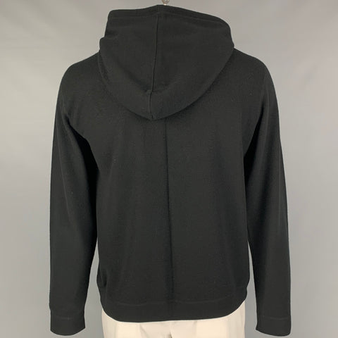 GIORGIO ARMANI Size XXL Black Knitted Cashmere Hooded Pullover