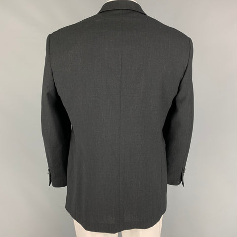 BALENCIAGA Size 44 Charcoal Wool Single Breasted Sport Coat