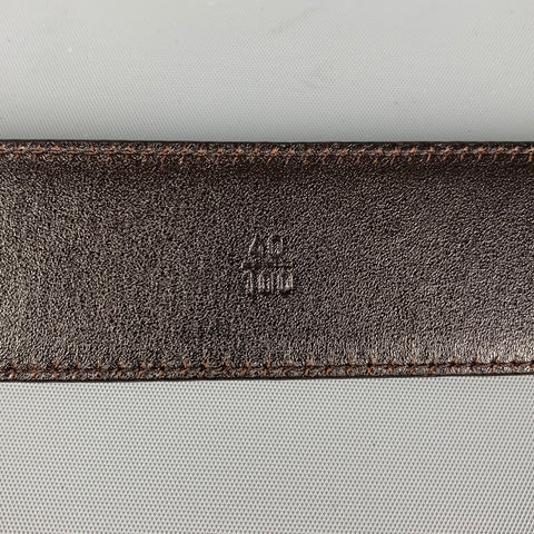 PRADA Size 40 Brown Taiga Leather Belt