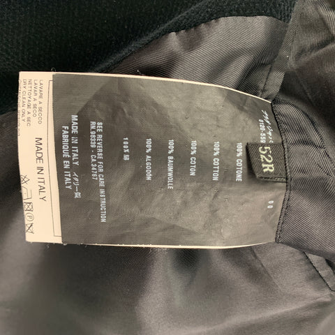 PRADA Size 42 Regular Black Velvet Cotton Notch Lapel Sport Coat