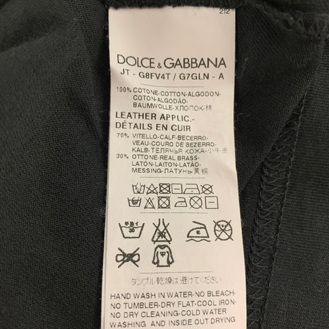 DOLCE & GABBANA Size M Black Cotton Crew-Neck T-shirt