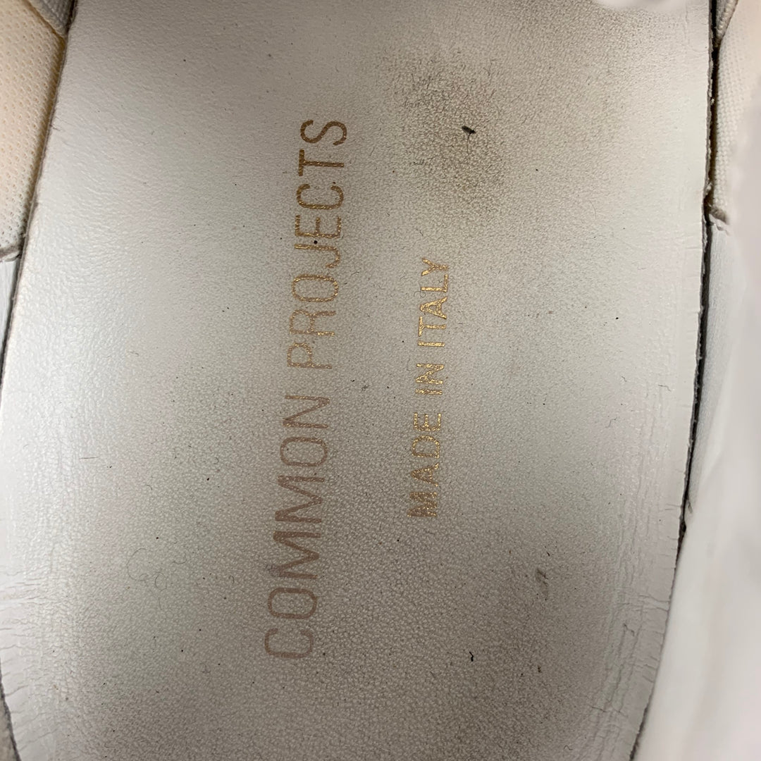 COMMON PROJECTS Size 8 White Mixed Materials Leather Low Top Sneakers