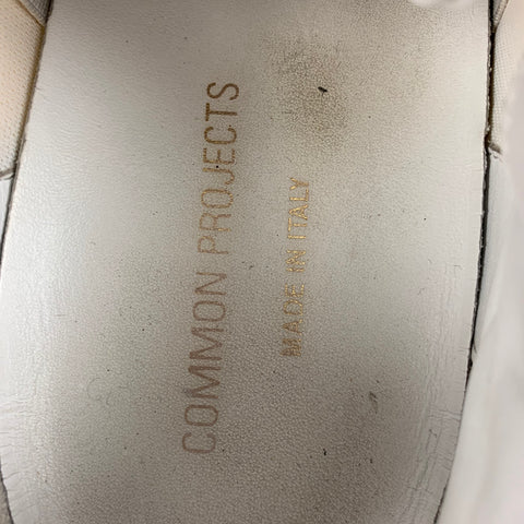 COMMON PROJECTS Size 8 White Mixed Materials Leather Low Top Sneakers