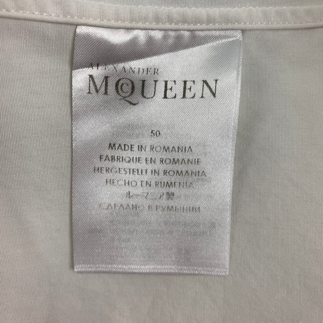ALEXANDER MCQUEEN Size M White Gold Cotton Button Down Long Sleeve Shirt