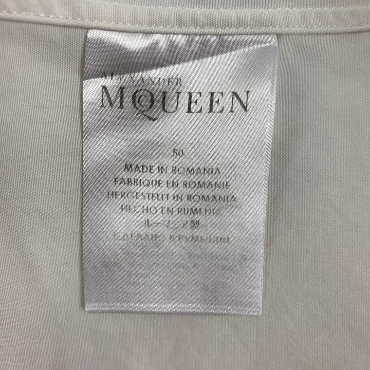ALEXANDER MCQUEEN Size M White Gold Cotton Button Down Long Sleeve Shirt