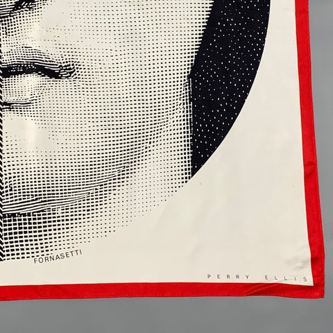 PERRY ELLIS White Black Fornasetti Scarf
