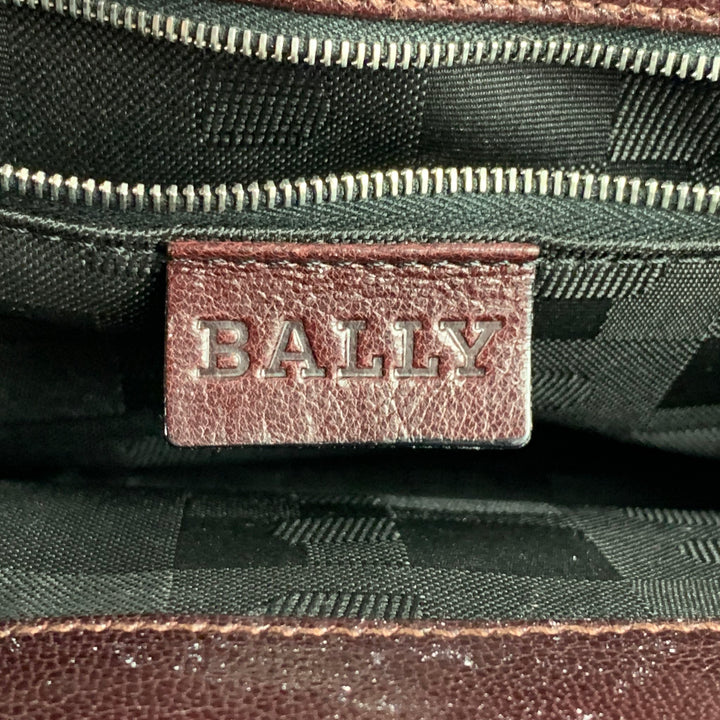 Vintage BALLY Burgundy & Silver Leather Shoulder Bag