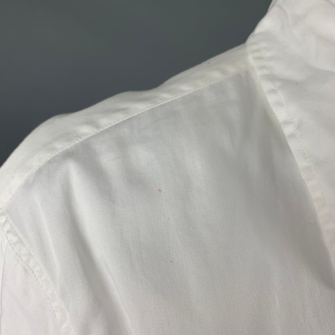 DRIES VAN NOTEN Size 6 White Silver Cotton Blouse Casual Top