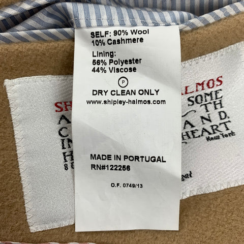 SHIPLEY and HALMOS Size 40 Tan Wool Cashmere Sport Coat