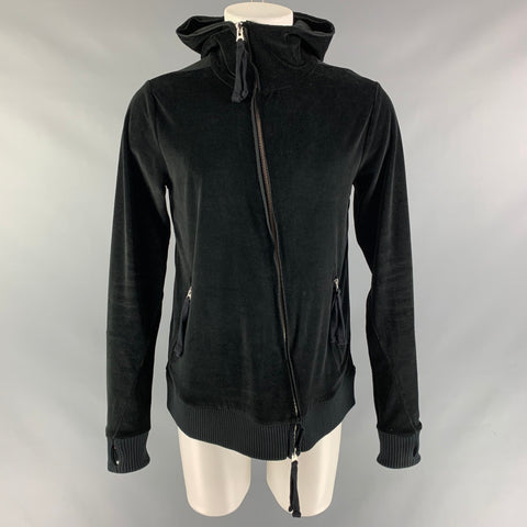 THOM KROM Cárdigan con capucha de terciopelo, algodón y poliéster negro Talla M