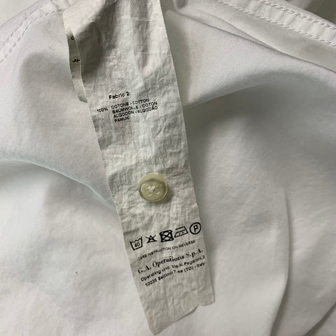 ARMANI COLLEZIONI Size L White Solid Cotton French Cuff  Long Sleeve Shirt