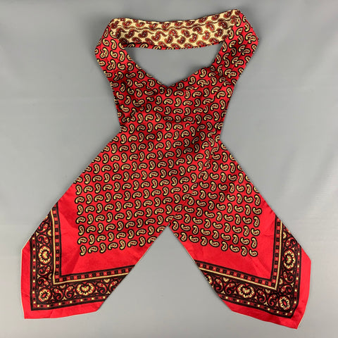 Ascot réversible VINTAGE rouge beige Paisley