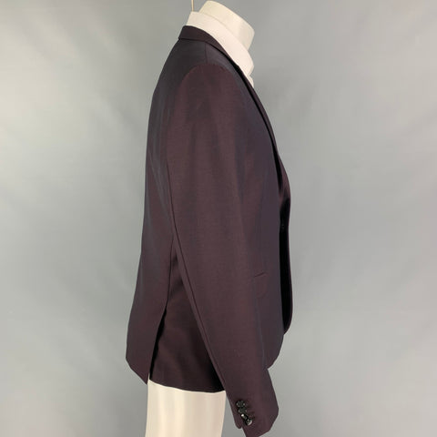 THE KOOPLES Size 42 Purple Wool Peak Lapel Sport Coat