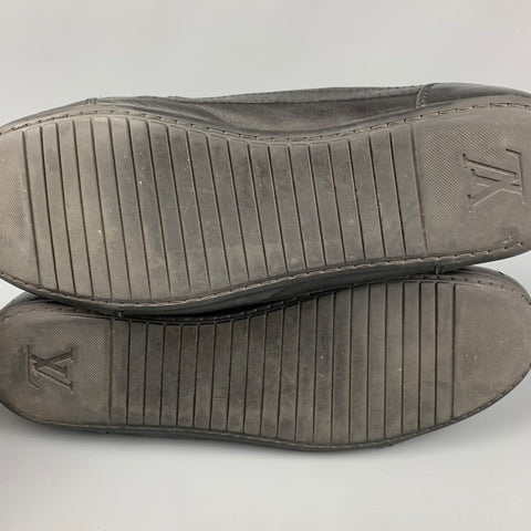 LOUIS VUITTON Taille 11 Baskets montantes en toile Damier gris noir
