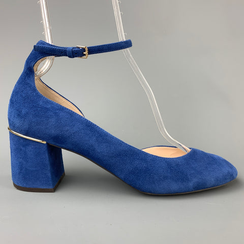 COLE HAAN Talla 10 Zapatos de tacón con correa al tobillo de ante azul