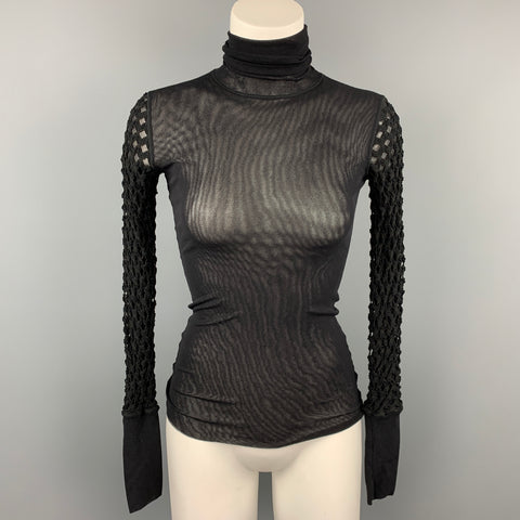 JEAN PAUL GAULTIER Taille XS Haut habillé en maille polyamide noire
