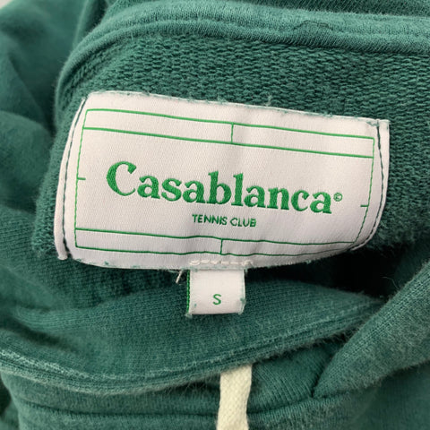 CASABLANCA Size S Green Embroidery Cotton Hoodie Sweatshirt