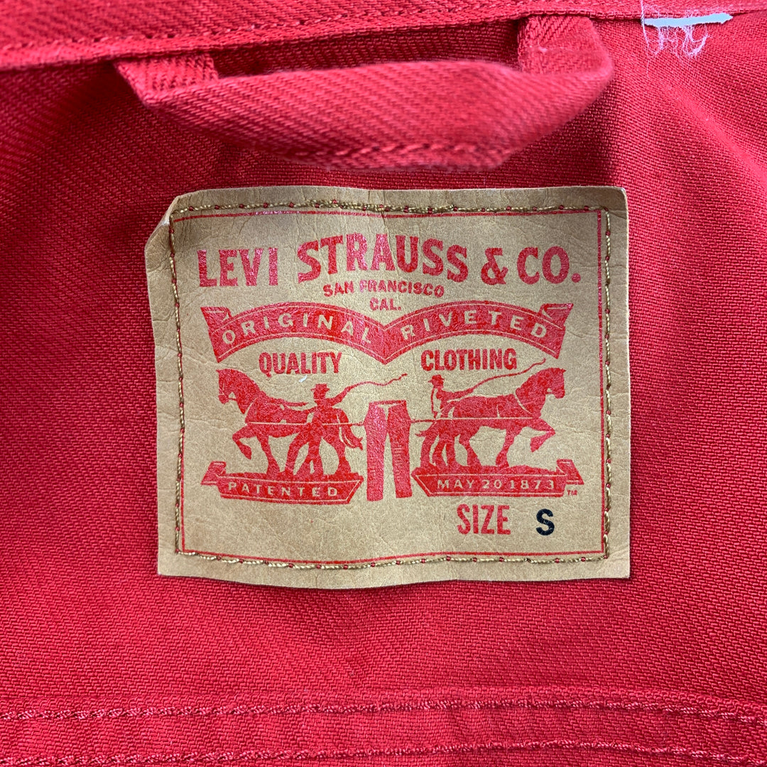 LEVI'S Size S Red Cotton Trucker Jacket