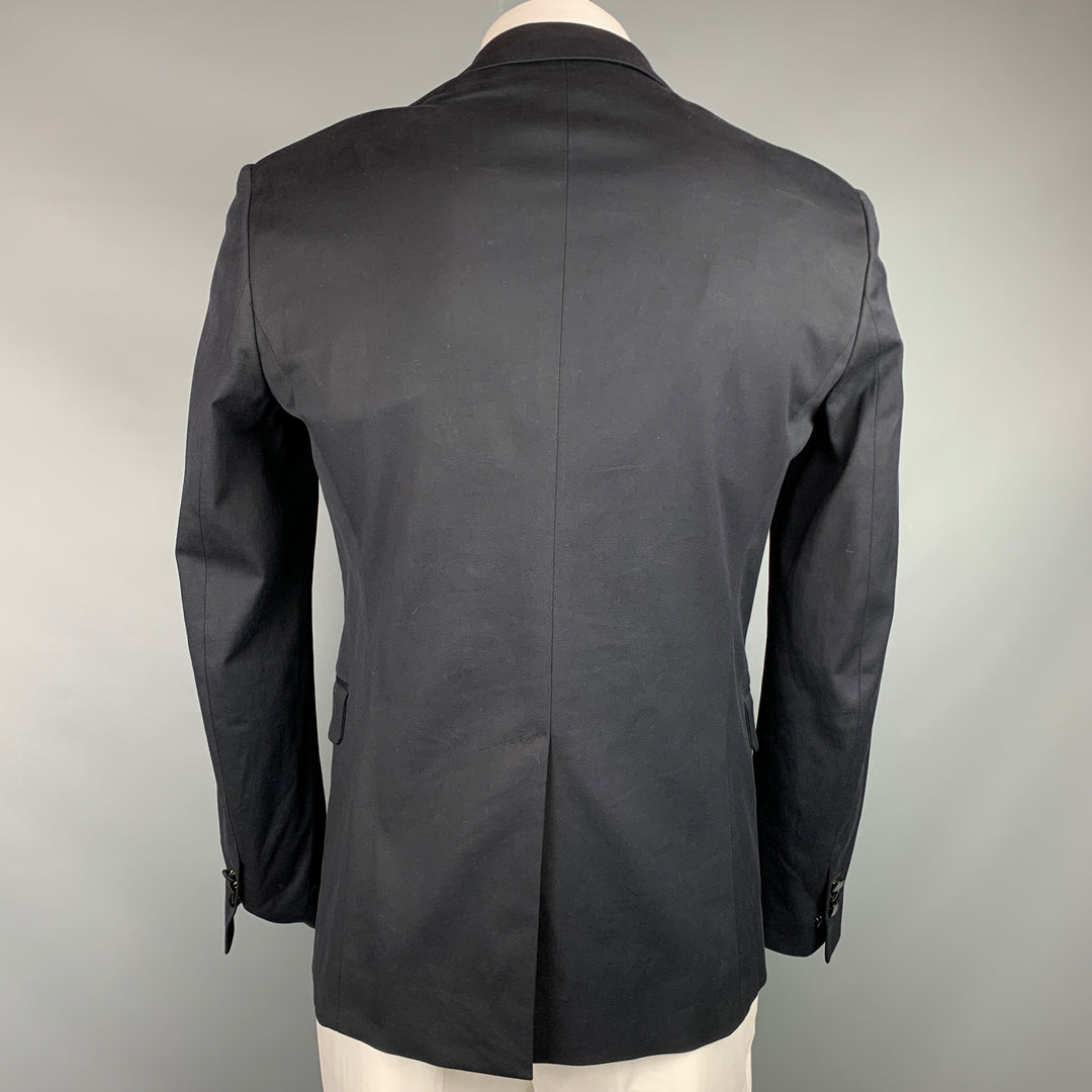 DSQUARED2 Size 42 Black Applique Cotton Peak Lapel Sport Coat