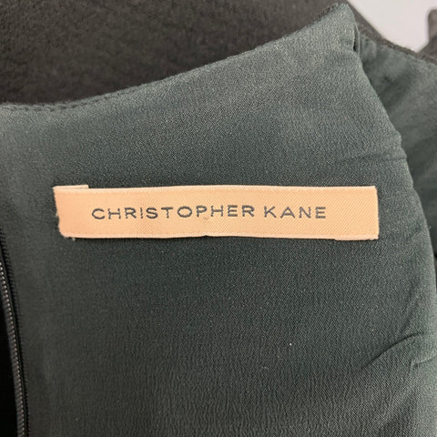 CHRISTOPHER KANE Talla 4 Vestido sin mangas de tejidos mixtos de poliéster negro
