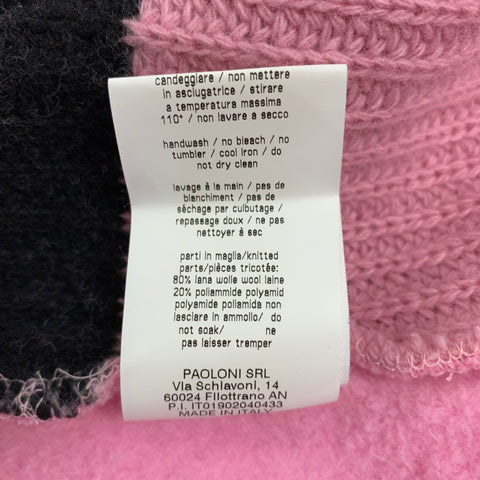 MSGM Jersey de cuello redondo de algodón de punto rosa y negro talla S