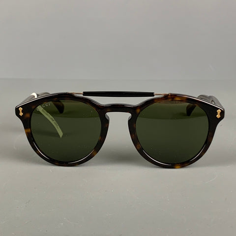 GUCCI Brown Tortoise Shell Acetate Sunglasses & Eyewear