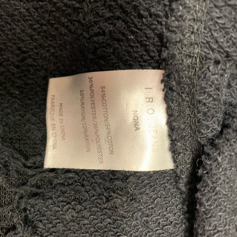 IRO Nona Size XS Black Distressed Cotton Blend  Long Sleeve Pullover