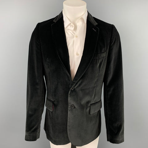 PAUL SMITH Soho Fit Size 42 Regular Black Velvet Notch Lapel Sport Coat