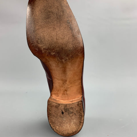 WALTER NEWBERGER for WILKES BASHFORD Size 10 Burgundy Leather Opera Pumps