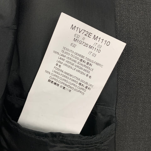 EMPORIO ARMANI Size 36 Charcoal Wool Peak Lapel Suit