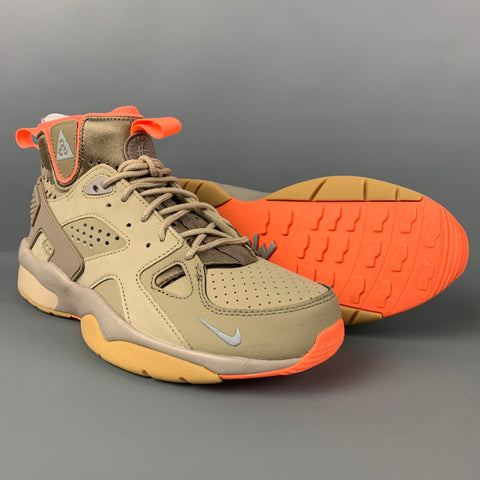 NIKE ACG AIR MOWABB Size 9.5 Khaki Orange High Top Sneakers