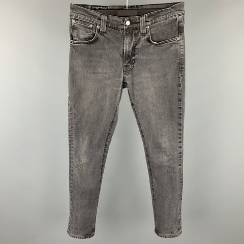 NUDIE JEANS Size 31 Gray Washed Cotton Button Fly Jeans