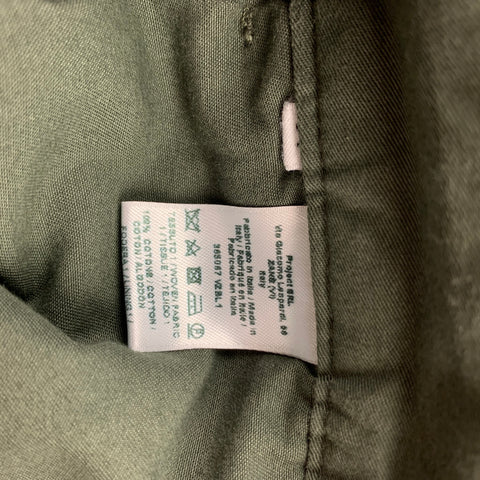 TOMAS MAIER Taille 34 Pantalon décontracté en coton olive avec braguette zippée