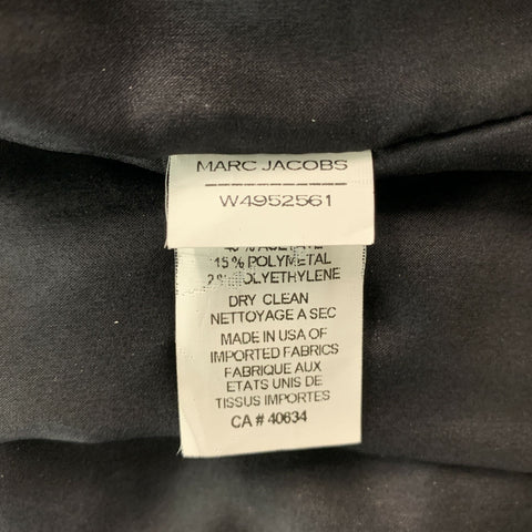 MARC JACOBS Size 2 Black, Gold & Purple Jacquard Cotton Blend Cocktail Dress