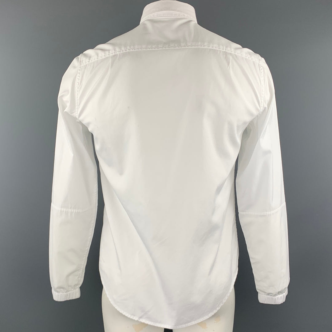 ÉCOLE PUBLIQUE Taille L Chemise à manches longues en coton blanc avec boutons cachés