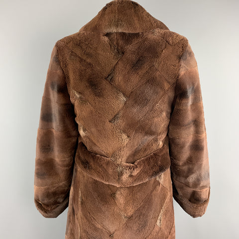 NEIMAN MARCUS ZUKISize L Brown Muskrat Fur Vintage Coat