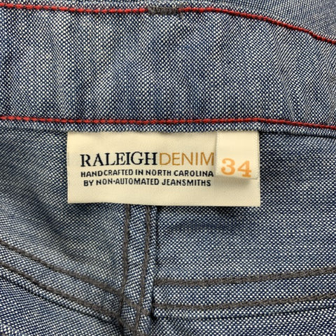 RALEIGH DENIM Graham Size 34 Indigo Cotton Zip Fly Jeans
