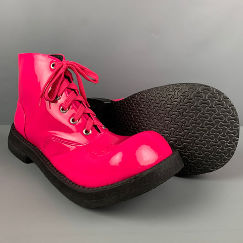 CUSTOM MADE Size 11 Pink Coated Canvas Lace Up Boots