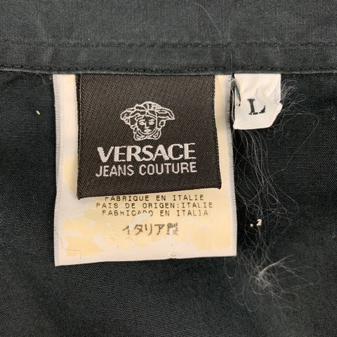 VERSACE JEANS COUTURE Size M Black Cotton Button Up Long Sleeve Shirt