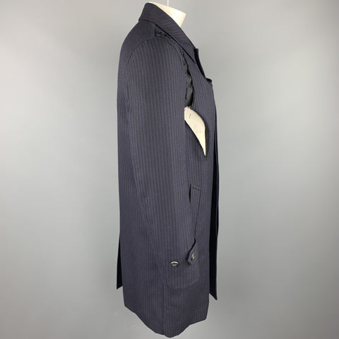 COMME des GARCONS Size L Navy & Black Wool Coat