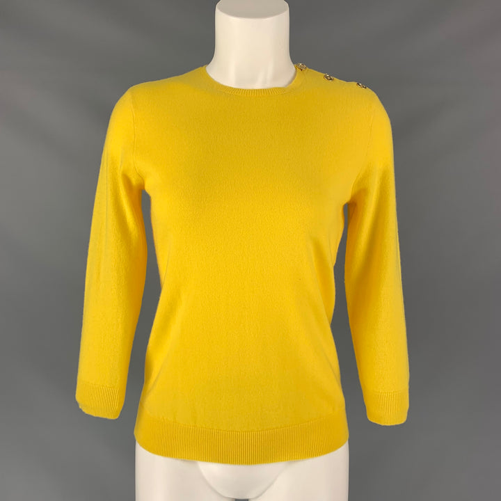 RALPH LAUREN Cashmere Knitted Size M Yellow Pullover