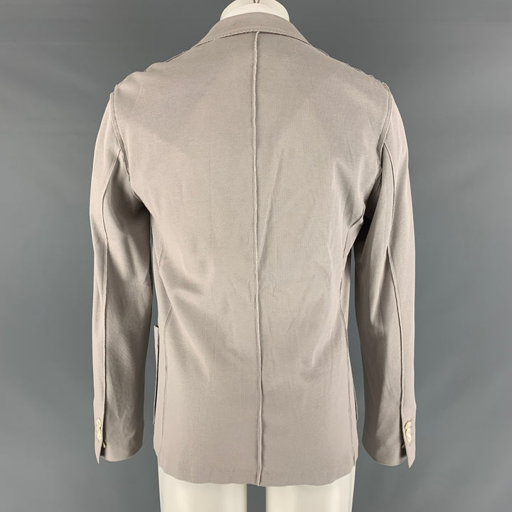 LANVIN Size 38 Light Gray Nailhead Cotton Notch Lapel Sport Coat