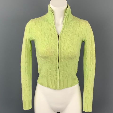 RALPH LAUREN Black Label Taille S Pull en Cachemire Chartreuse