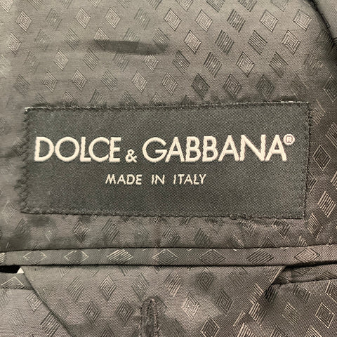 DOLCE & GABBANA Size 42 Black Cotton Blend Peak Lapel Sport Coat