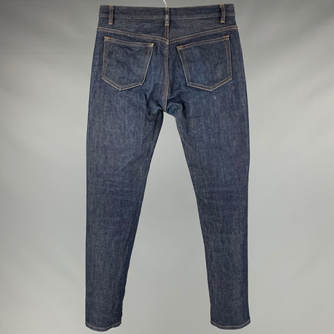 A.P.C. Size 29 Blue Cotton Polyurethane Button Fly Jeans