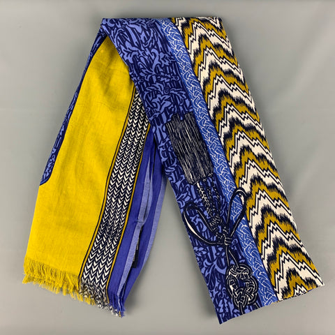 INOUITOOSH Purple Yellow Abstract Cotton Scarf