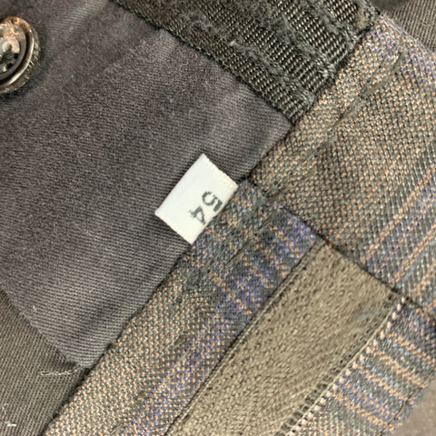 KITON Size 44 Brown Blue Plaid Cashmere Notch Lapel Suit